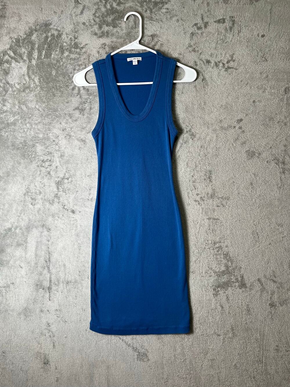 James Perse Standard Ribbed Knit Cotton Tank Dress Minimalist Coastal Luxe XS